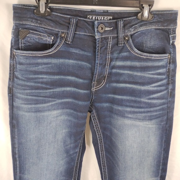 BKE Salvage Supply Co Mayhem Straight Jeans Men's 32 32x31 Regular Fit Dark Wash - Picture 6 of 16